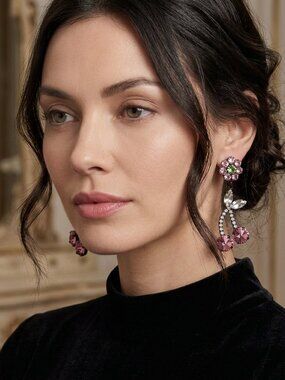 Pink Crystal Cherry Earrings